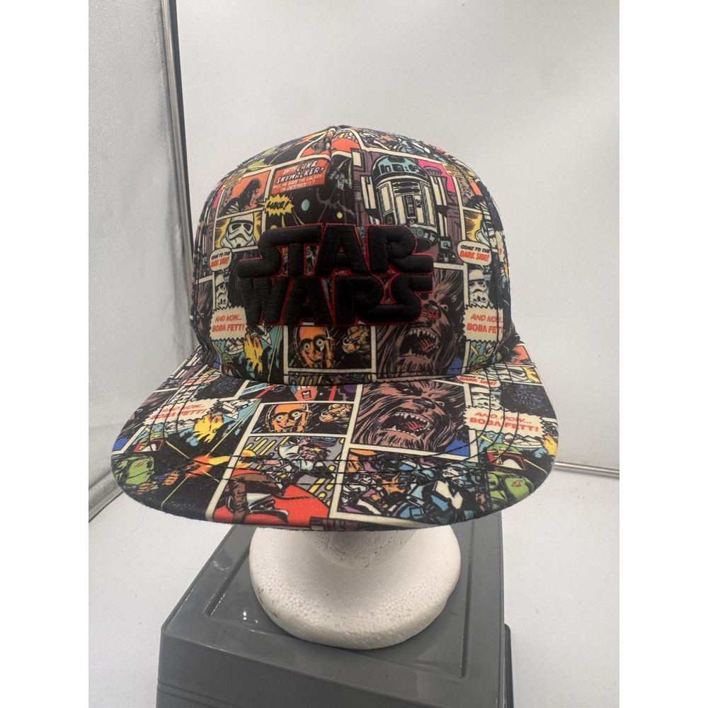 Star Wars Comic Print Snapback Hat Adjustable Cap Darth Vader Boba Fett One Size